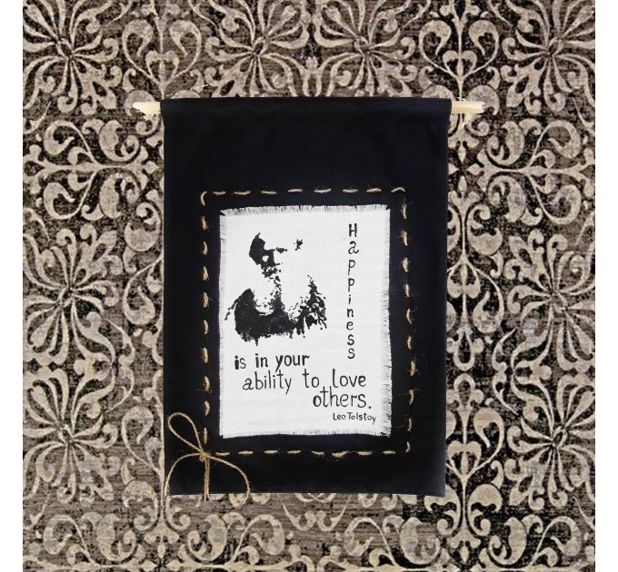 Leo Tolstoy quote, wall hanging banner handmade