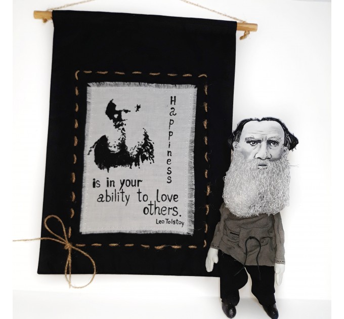 Banner - Leo Tolstoy quote - Literary Quote / Home Decor Wall Art / Canvas banner hand painted