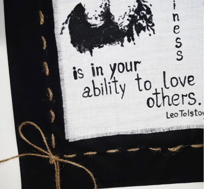 Banner - Leo Tolstoy quote - Literary Quote / Home Decor Wall Art / Canvas banner hand painted
