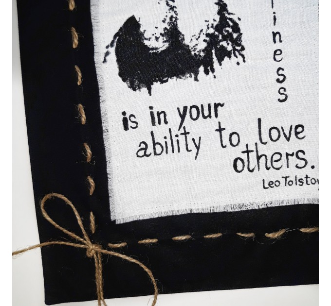 Banner - Leo Tolstoy quote - Literary Quote / Home Decor Wall Art / Canvas banner hand painted