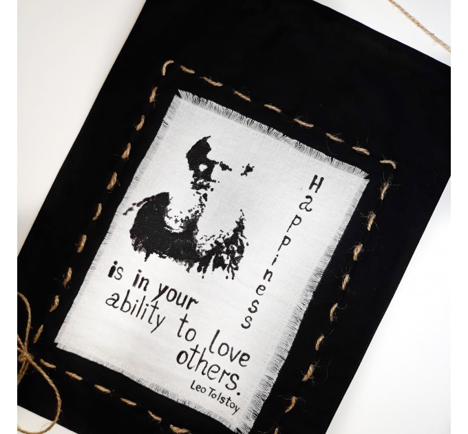 Banner - Leo Tolstoy quote - Literary Quote / Home Decor Wall Art / Canvas banner hand painted