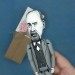 Sigmund Freud figurine,  physical therapy art - Collectible doll + miniature books