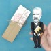 Famous french author - Literary gift  - Collectible doll hand painted + Miniature Book