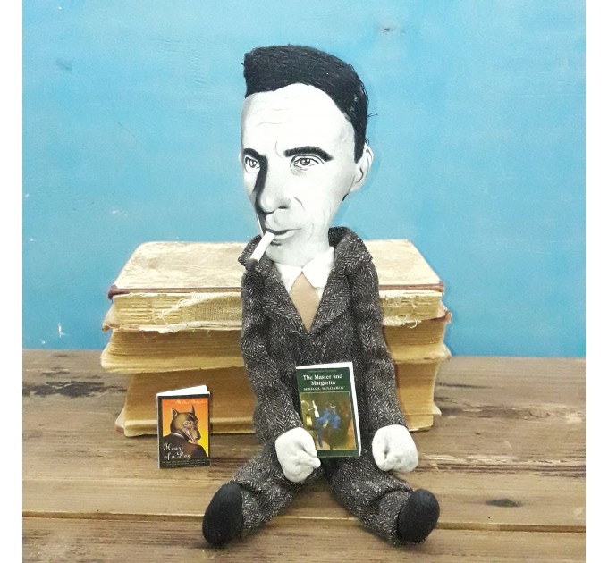 Mikhail Bulgakov doll - Master and Margarita - Bookshelf decor, Literary Gift for Reader - Collectible doll