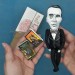 Mikhail Bulgakov Russian writer, author novel The Master and Margarita - Bookshelf decor - Literary Gift for Reader - Collectible doll + miniature book