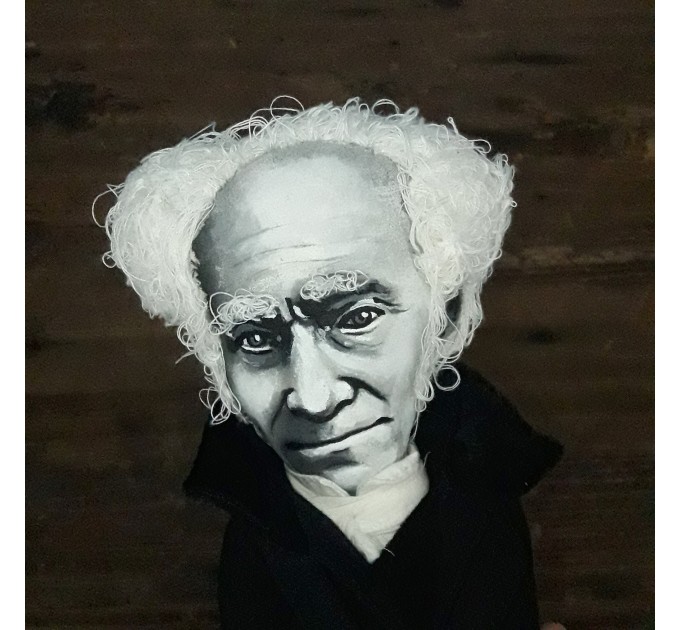 Arthur Schopenhauer German philosopher - Introvert gift - Collectible doll hand painted