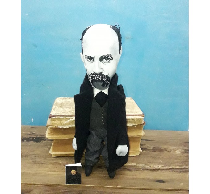 Taras Shevchenko Ukrainian writer, poet Kobzar - Collectible doll + miniature book