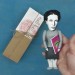 Simone de Beauvoir figurine, French writer, philosopher - Literary gift for readers - Book club gift - doll hand painted + Miniature Book