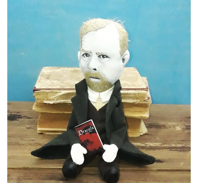 Famous Irish story writer, Gothic literature - Readers & Writers gift - Collectible doll + Miniature Book