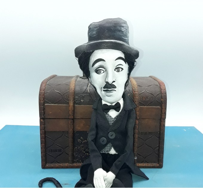 Charlie Chaplin English comic actor, filmmaker - Collectible handmade doll 