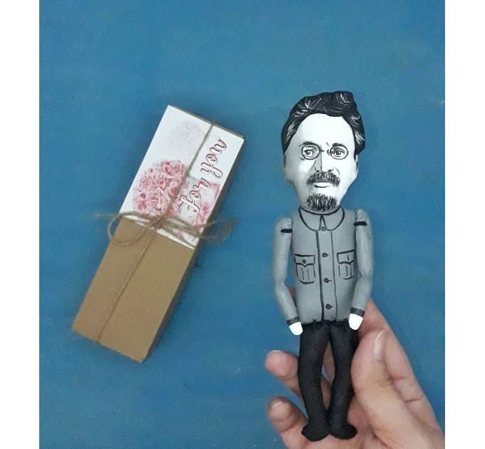 Leon Trotsky action figure - Russian revolutionary, communist, Soviet politician - History teacher gifts - historical collectible doll hand painted