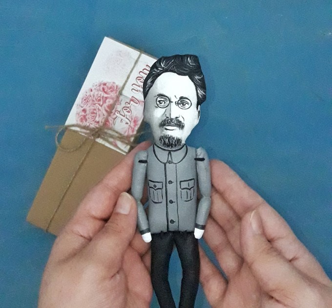 Leon Trotsky action figure - Russian revolutionary, communist, Soviet politician - History teacher gifts - historical collectible doll hand painted