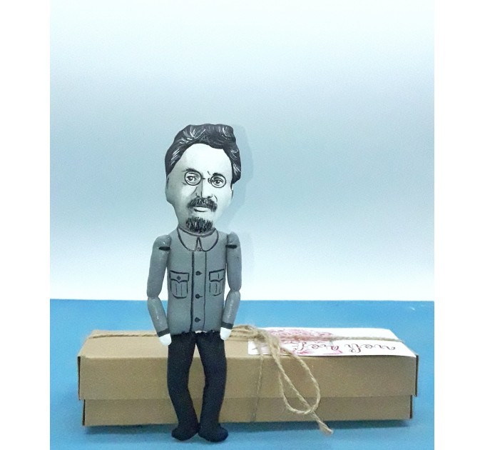 Leon Trotsky action figure - Russian revolutionary, communist, Soviet politician - History teacher gifts - historical collectible doll hand painted