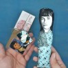 Anna Akhmatova literary action figure 1:12, Russian poet, Soviet literature - Gift for reader - book shelf decoration - Collectible doll hand painted + Miniature Book