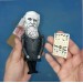 Charles Darwin scientist action figure, English naturalist, geologist and biologist, atheist - Theory of evolution - biology teacher gift - Collectible doll + miniature book