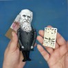 Charles Darwin scientist action figure, English naturalist, geologist and biologist, atheist - Theory of evolution - biology teacher gift - Collectible doll + miniature book