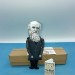 Charles Darwin scientist action figure, English naturalist, geologist and biologist, atheist - Theory of evolution - biology teacher gift - Collectible doll + miniature book