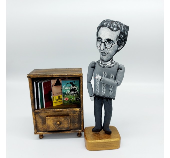 Roberto Bolano novelist figurine - Literature gift for writer!
