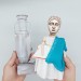 Figurine of Aspasia of Miletus - teacher of ancient philosophy, feminist - Ancient History Art - Collectible doll + wooden column