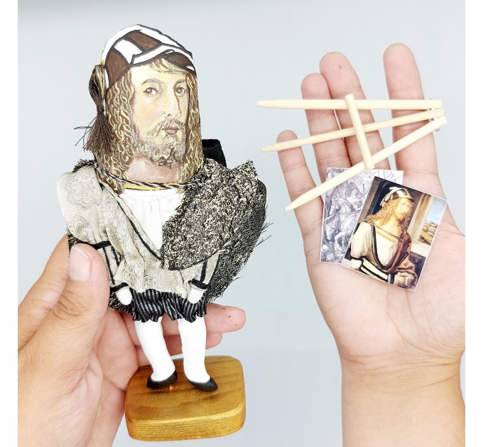 Albrecht Dürer famous German painter the Renaissance figurine - Art studio decor - Collectible doll