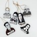SET Gomes & Morticia ornaments, Horror Movie handcrafted ornaments
