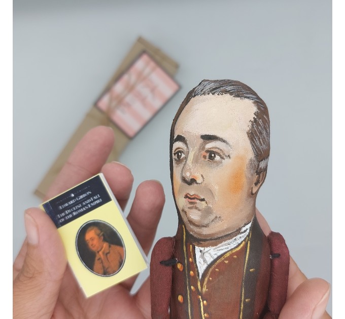 Edward Gibbon famous English historian, writer figurine, Historian gift! Collectible doll 