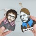 Set Hannibal Lecter and Will Graham ornaments, Halloween Horror Movie ornaments