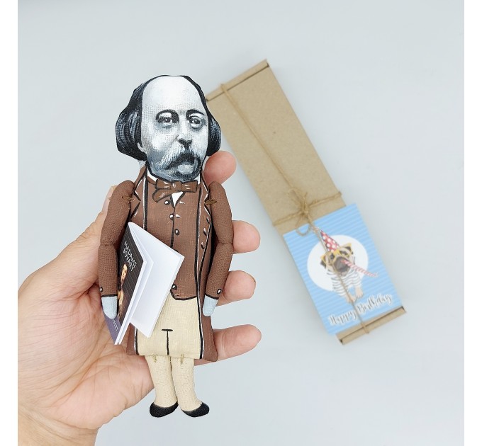 Gustave Flaubert figurine, famous French novelist - novel Madame Bovary, Book lovers gift! Collectible doll