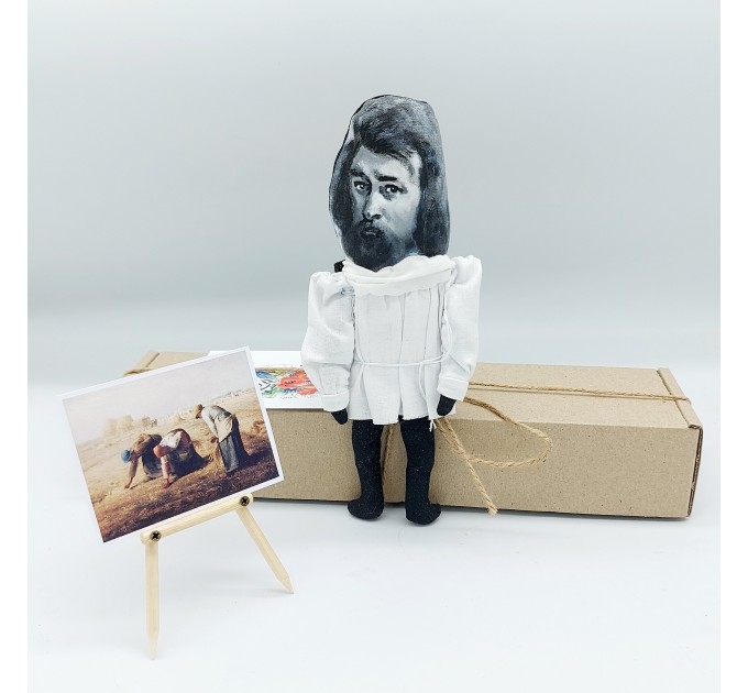 Jean Francois Millet figure, famous French artist the Realism art movement - Artists room decor, Collectible doll