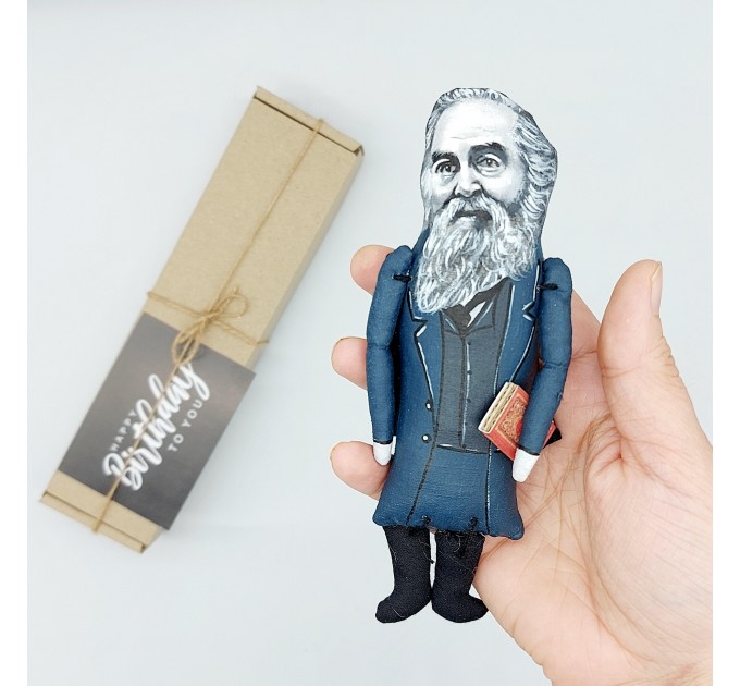 Walt Whitman figurine, American poet, essayist, Poetry gifts! Bookshelves decor