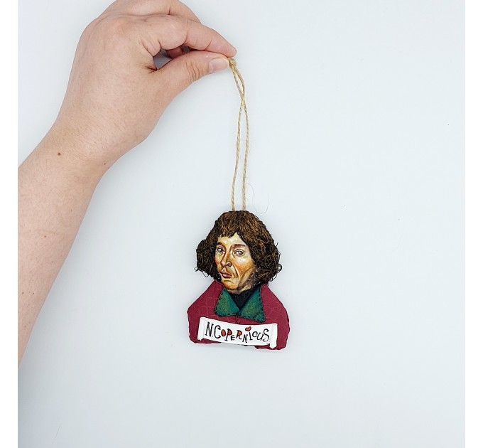 Nicolaus Copernicus Christmas ornament, science fiction decor 