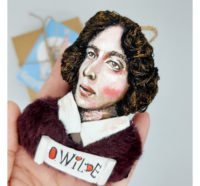 Oscar Wilde Christmas ornament, Librarian gift!