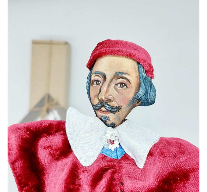 Cardinal Richelieu historical figurine, French statesman, prelate of the Catholic Church doll