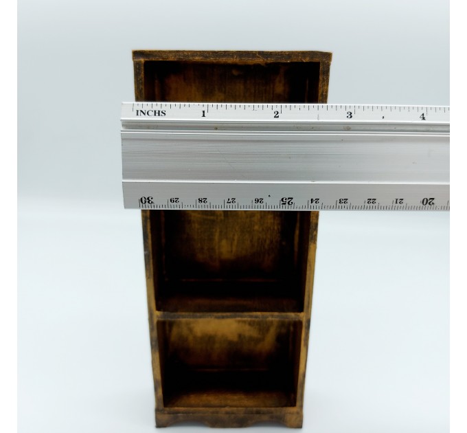 Miniature Wooden Bookcase 1:12 scale furniture for 7 inches dolls, Library decoration