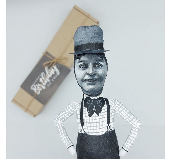 Fatty Arbuckle handmade figurine, famous American silent film actor - Gift for collectors of classic film!