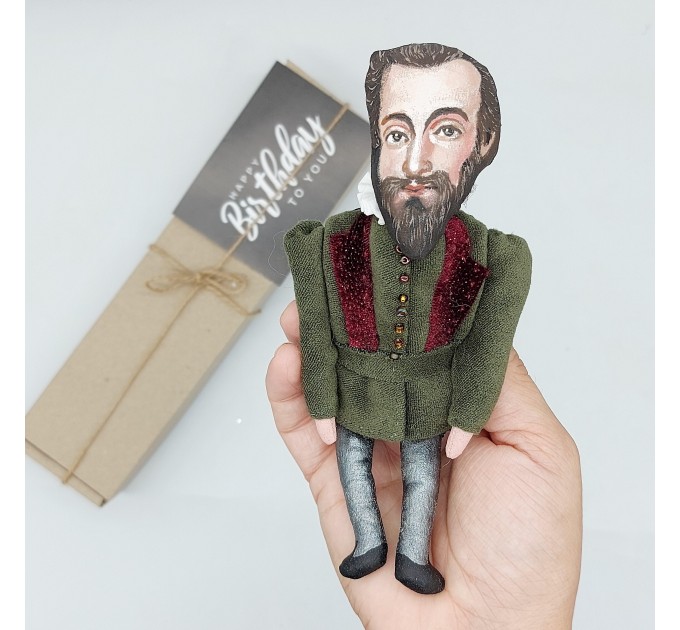 John Donne figurine, English poet, scholar - Book lover gift! Collectible doll