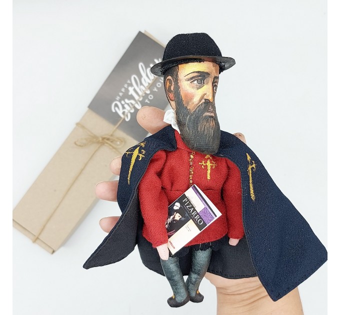 Francisco Pizarro figurine, Spanish conquistador, Expeditions great geographical discoveries, History art!