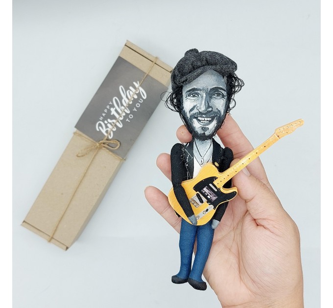 Bruce Springsteen figurine, American singer, guitarist - Music room decor