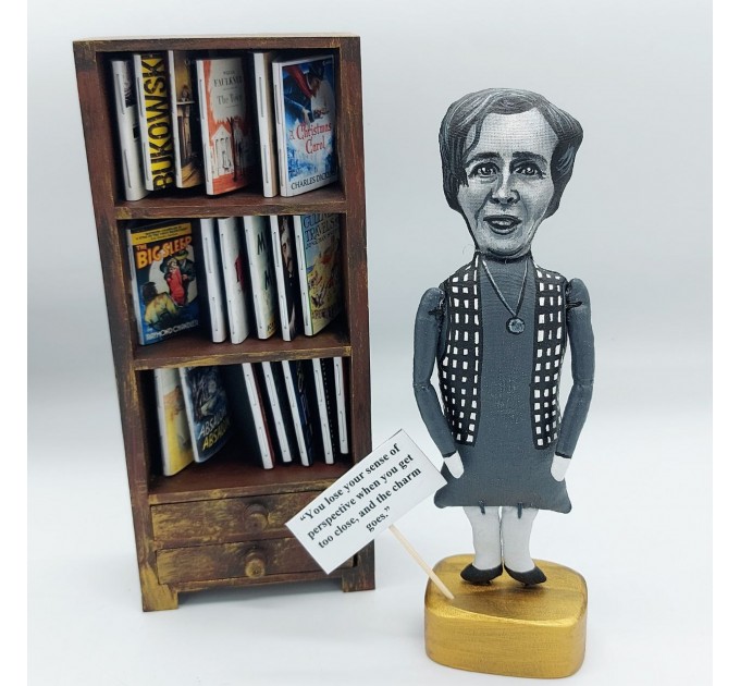 Barbara Pym figurine, English novelist, author Excellent Women - Literary art, Book lover gift!