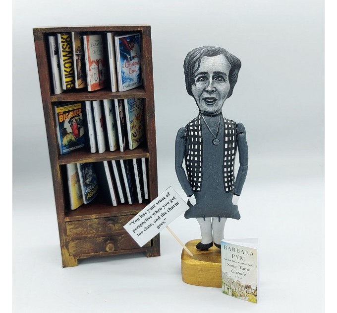 Barbara Pym figurine, English novelist, author Excellent Women - Literary art, Book lover gift!