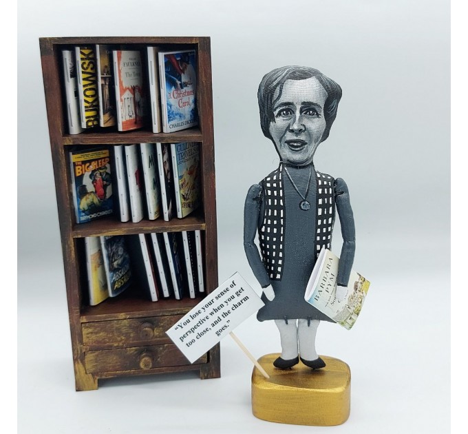 Barbara Pym figurine, English novelist, author Excellent Women - Literary art, Book lover gift!