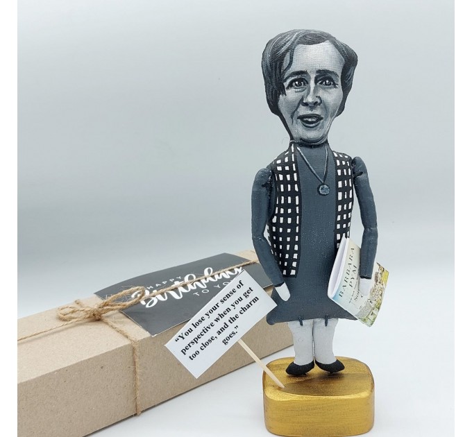 Barbara Pym figurine, English novelist, author Excellent Women - Literary art, Book lover gift!