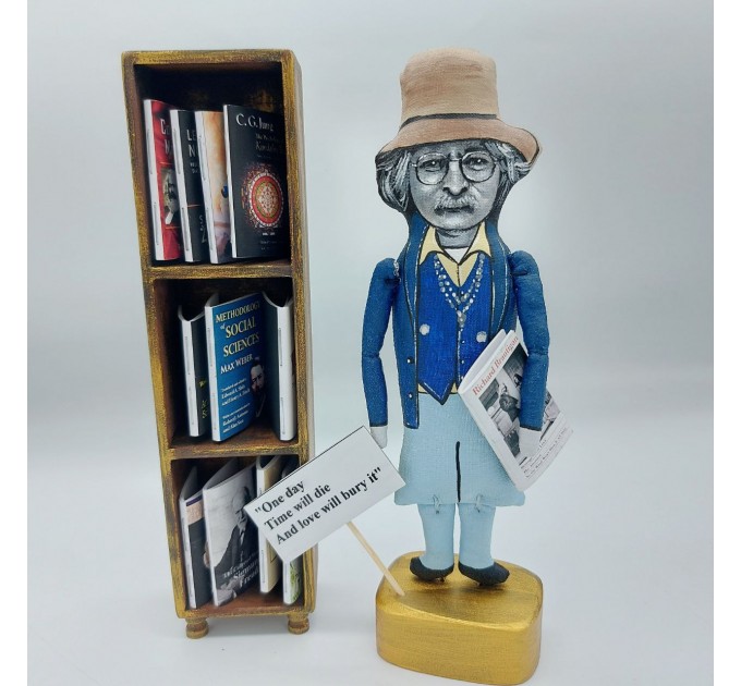 Richard Brautigan figurine, American novelist, poet Counterculture - Unique writer gift!