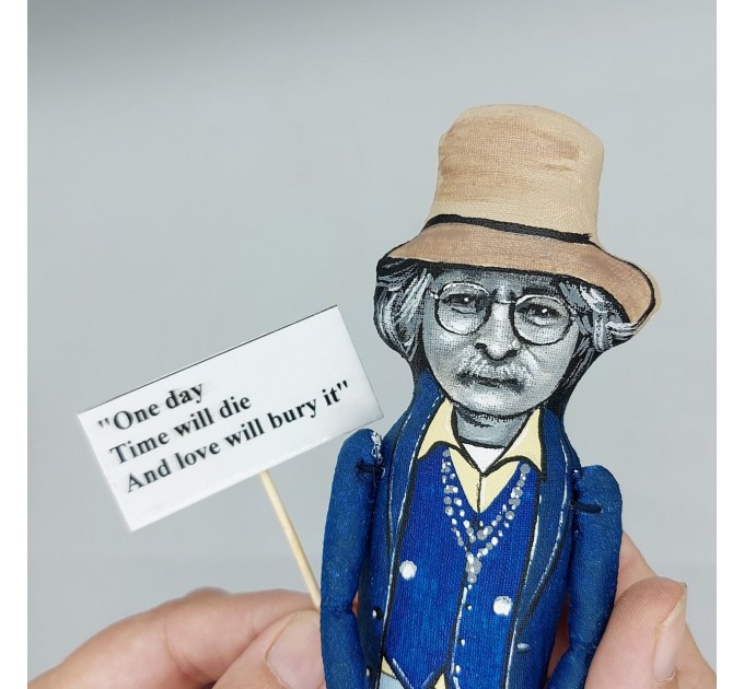 Richard Brautigan figurine, American novelist, poet Counterculture - Unique writer gift!
