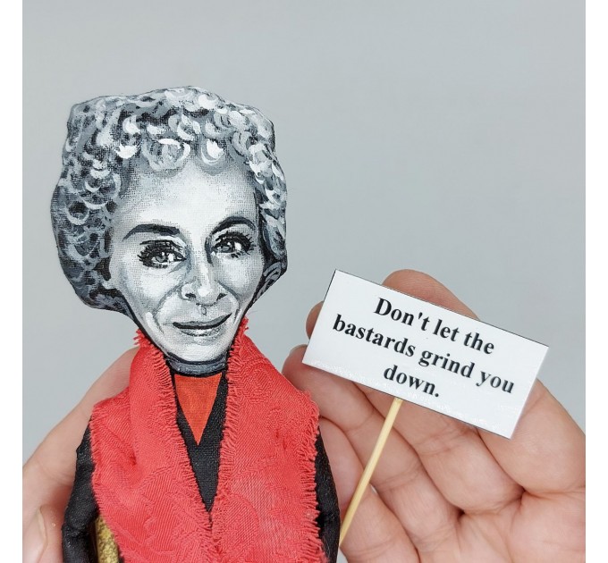 Margaret Atwood literary figurine, Canadian novelist, poet - Reader gift!