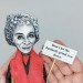 Margaret Atwood literary figurine, Canadian novelist, poet - Reader gift!