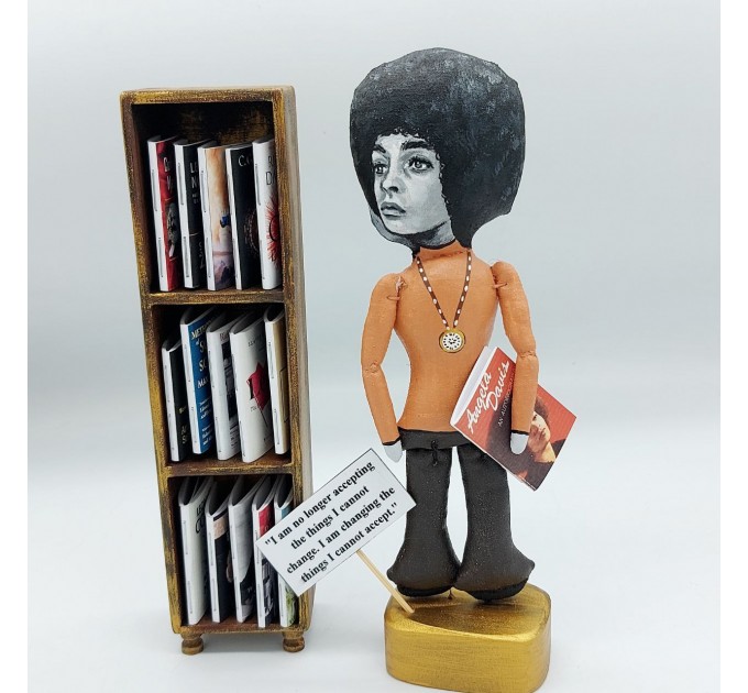 Angela Davis figurine, famous American  feminist political activist, philosopher - Philosophy gift!