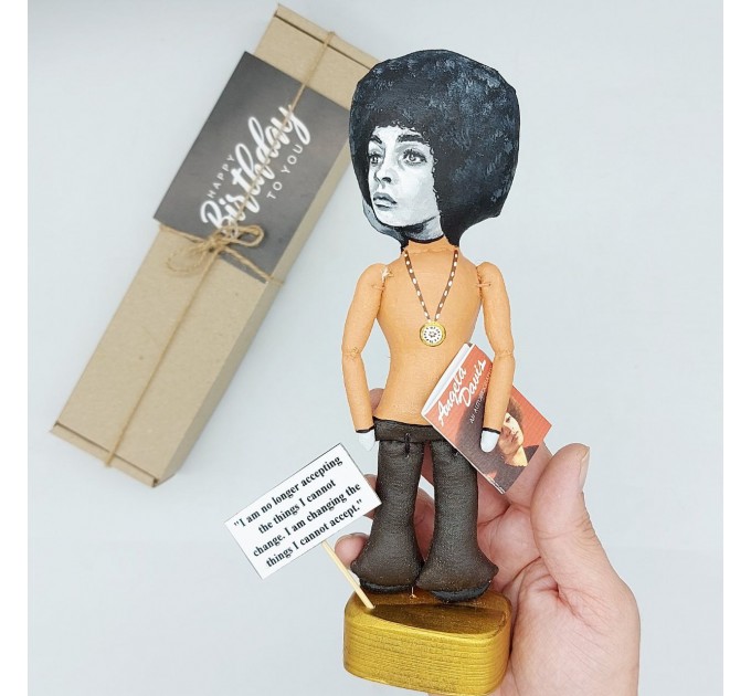 Angela Davis figurine, famous American  feminist political activist, philosopher - Philosophy gift!