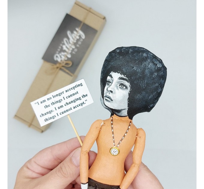 Angela Davis figurine, famous American  feminist political activist, philosopher - Philosophy gift!