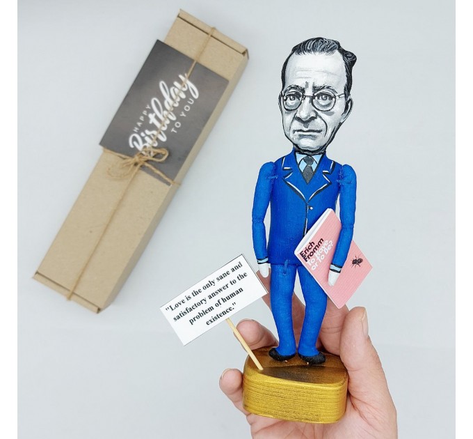 Erich Fromm figurine, famous psychologist, sociologist, philosopher - Existentialism Decor, Literary Gift for Thinker! 